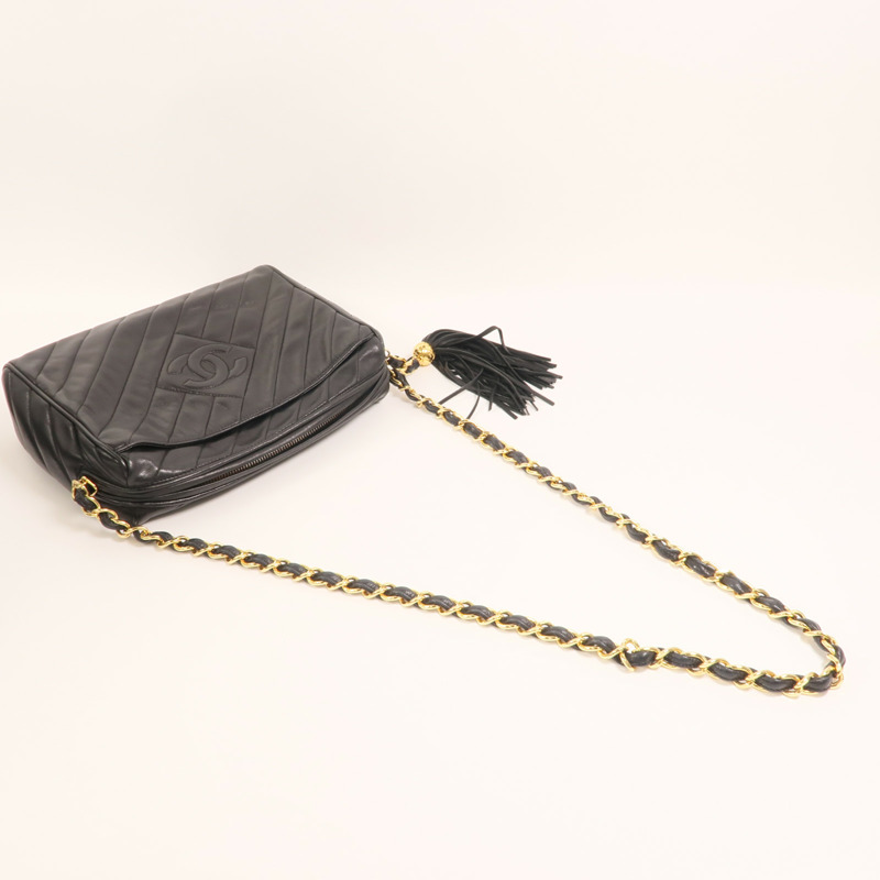 CHANEL 羊皮皮革Vintage Camera Bag金扣鏈帶肩背袋-7