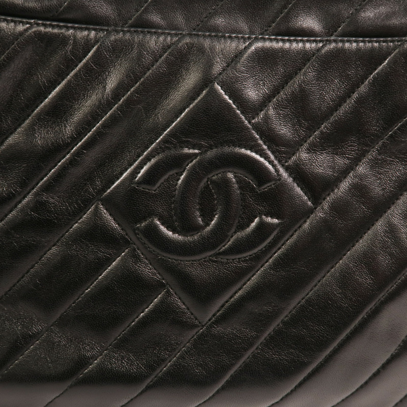 CHANEL 羊皮皮革Vintage Camera Bag金扣鏈帶肩背袋-13