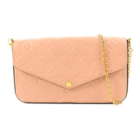 LOUIS VUITTON Monogram Empreinte Felicie Pochette金扣鏈帶肩背袋