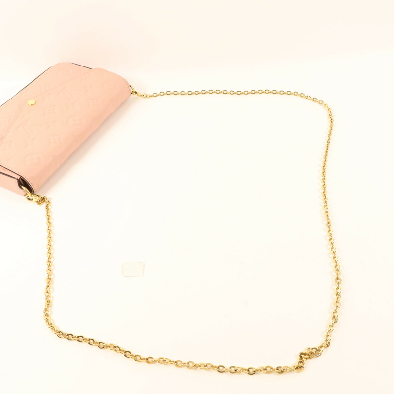 LOUIS VUITTON Monogram Empreinte Felicie Pochette金扣鏈帶肩背袋-6