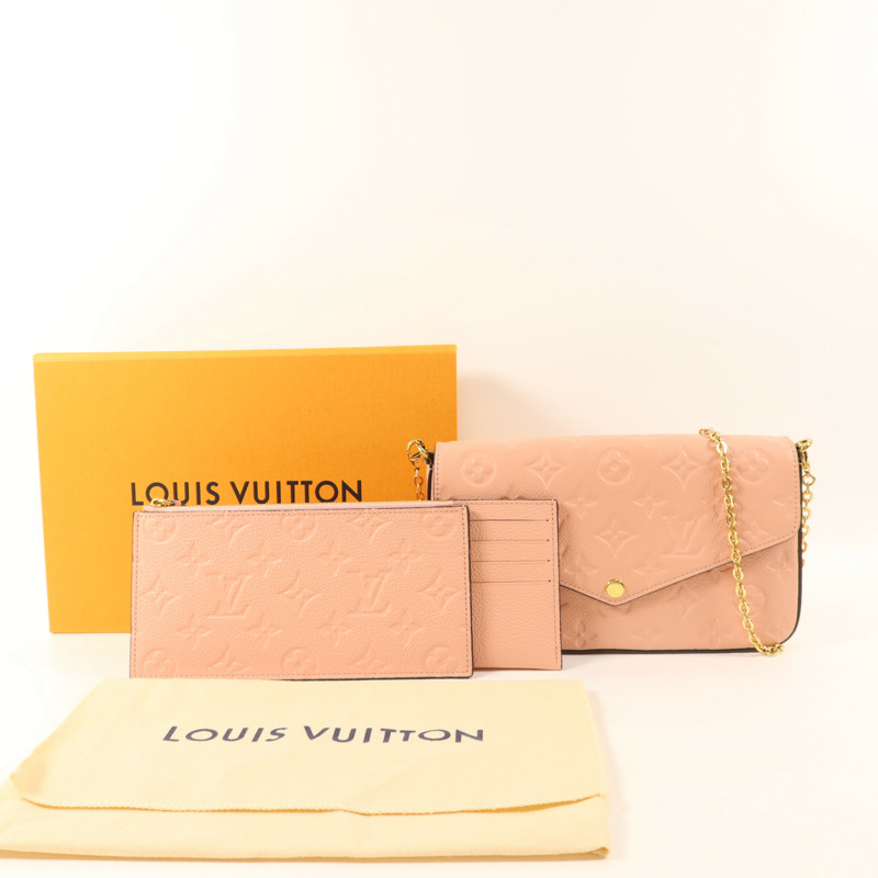 LOUIS VUITTON Monogram Empreinte Felicie Pochette金扣鏈帶肩背袋-9