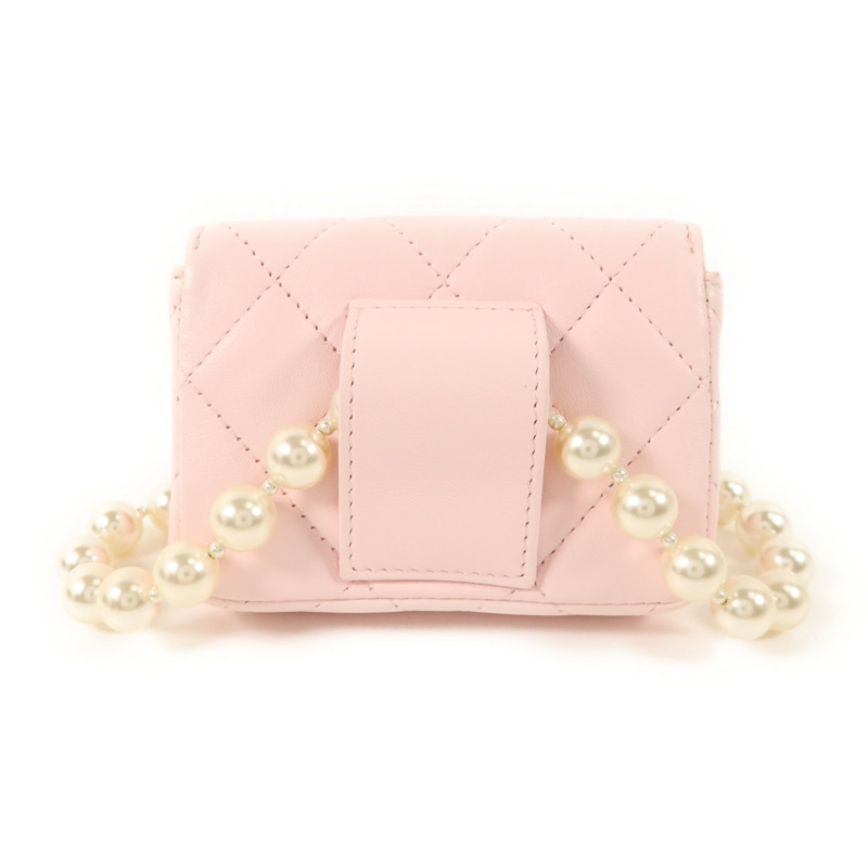 CHANEL 羊皮皮革Body Bag金扣鏈帶肩背袋-1