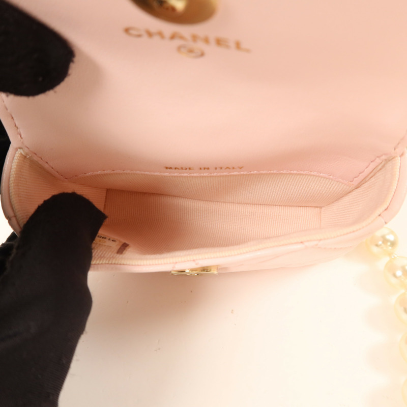 CHANEL 羊皮皮革Body Bag金扣鏈帶肩背袋-4