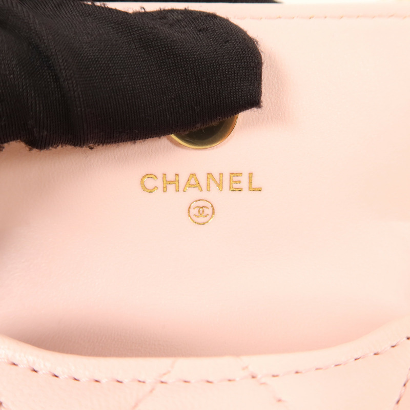 CHANEL 羊皮皮革Body Bag金扣鏈帶肩背袋-5