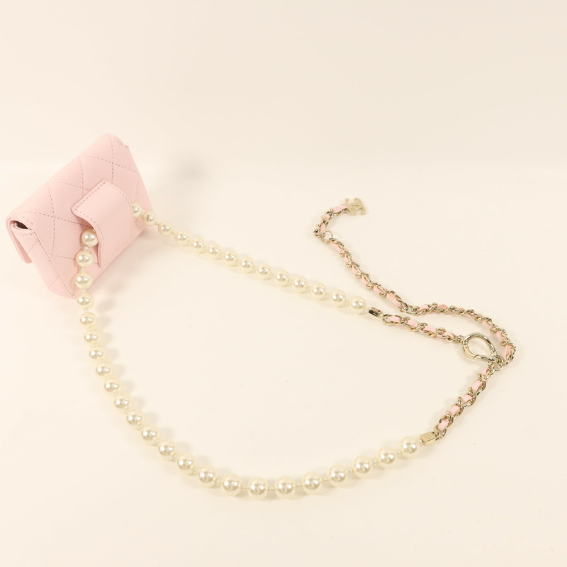 CHANEL 羊皮皮革Body Bag金扣鏈帶肩背袋-8