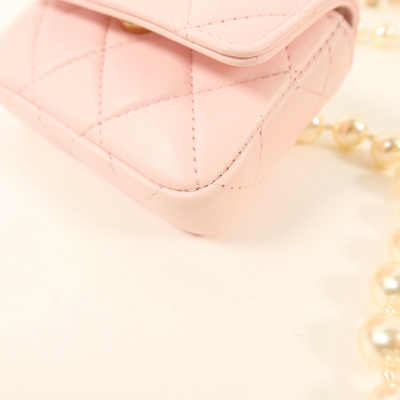 CHANEL 羊皮皮革Body Bag金扣鏈帶肩背袋-13