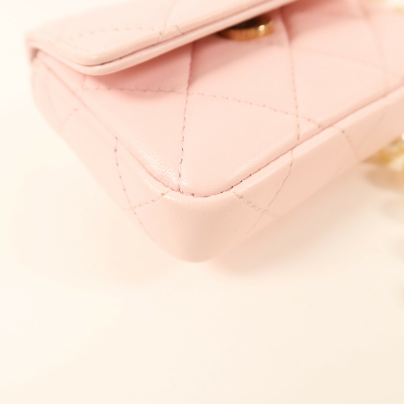 CHANEL 羊皮皮革Body Bag金扣鏈帶肩背袋-14