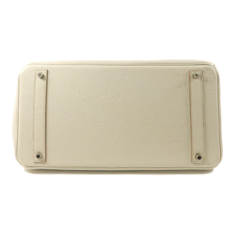 HERMES Clemence皮革Birkin 40銀扣手挽袋Gris Pearl-3