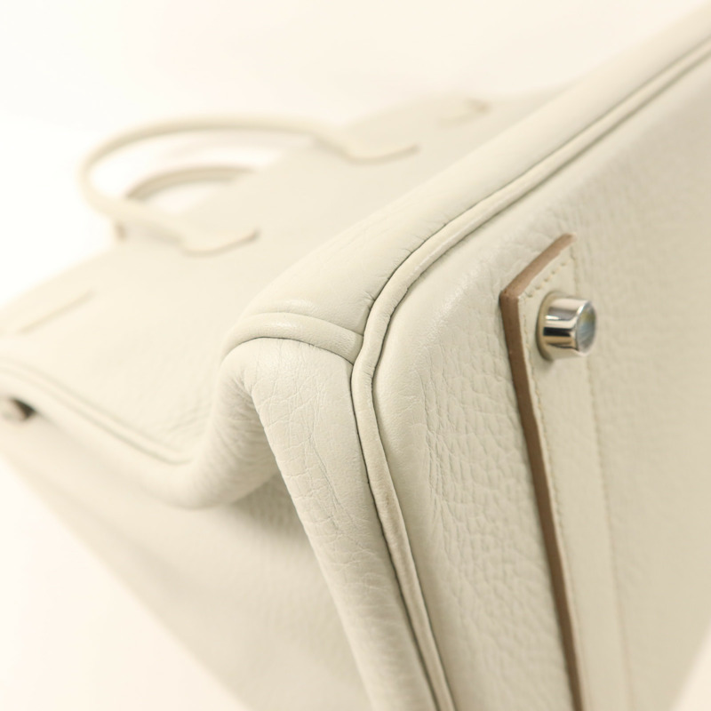 HERMES Clemence皮革Birkin 40銀扣手挽袋Gris Pearl-15