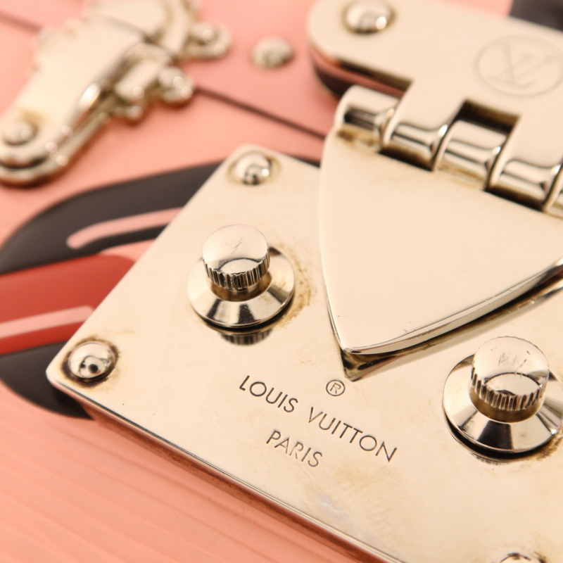 LOUIS VUITTON Epi Petite Malle Pink Chain Flower銀扣肩背袋-9