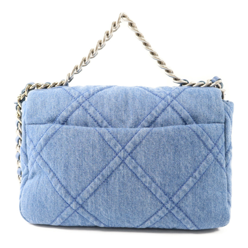 CHANEL 牛仔布Chanel 19鏈帶手挽肩背兩用袋-1