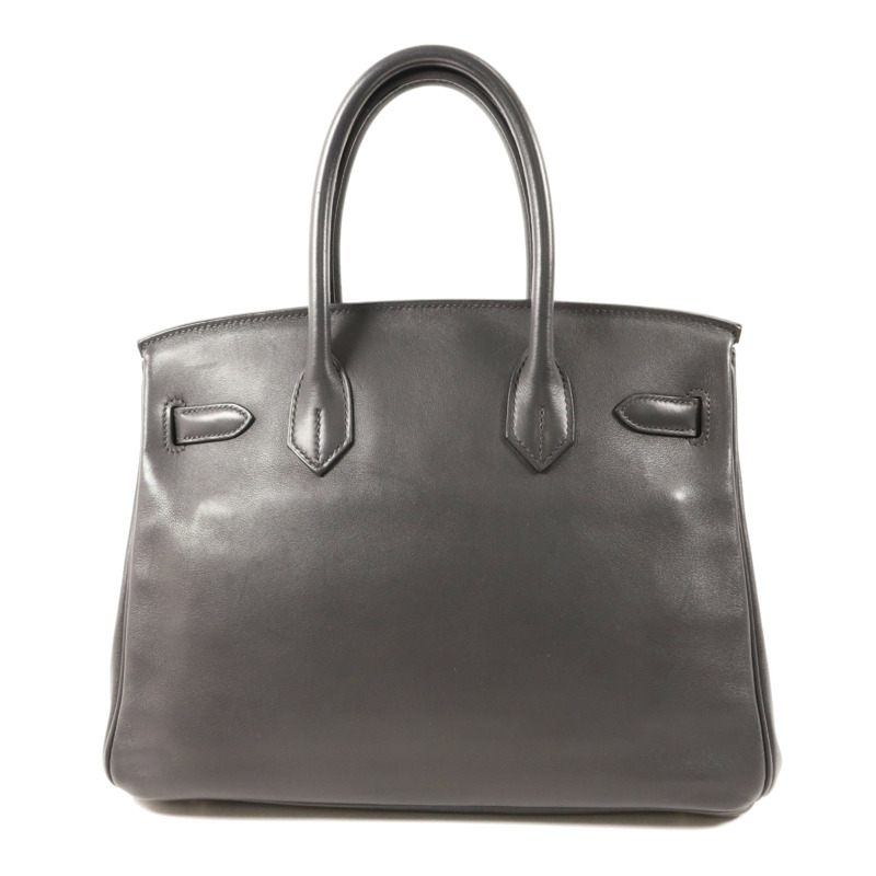 HERMES Swift皮革Birkin 30銀扣手挽袋Graphite-1