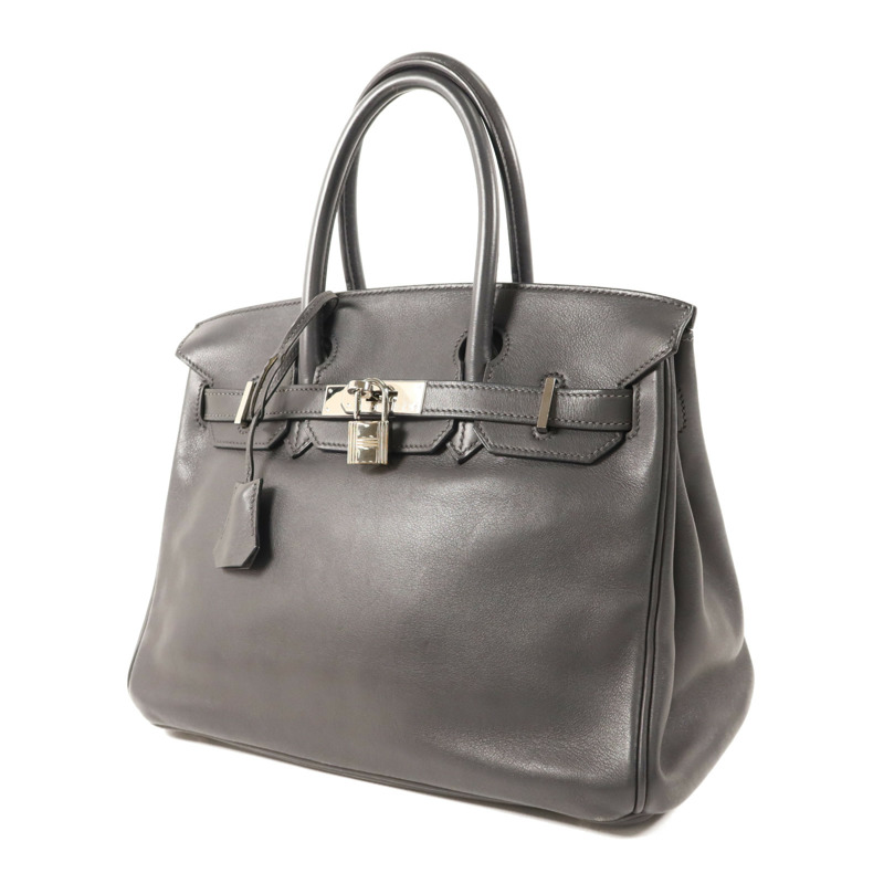 HERMES Swift皮革Birkin 30銀扣手挽袋Graphite-2