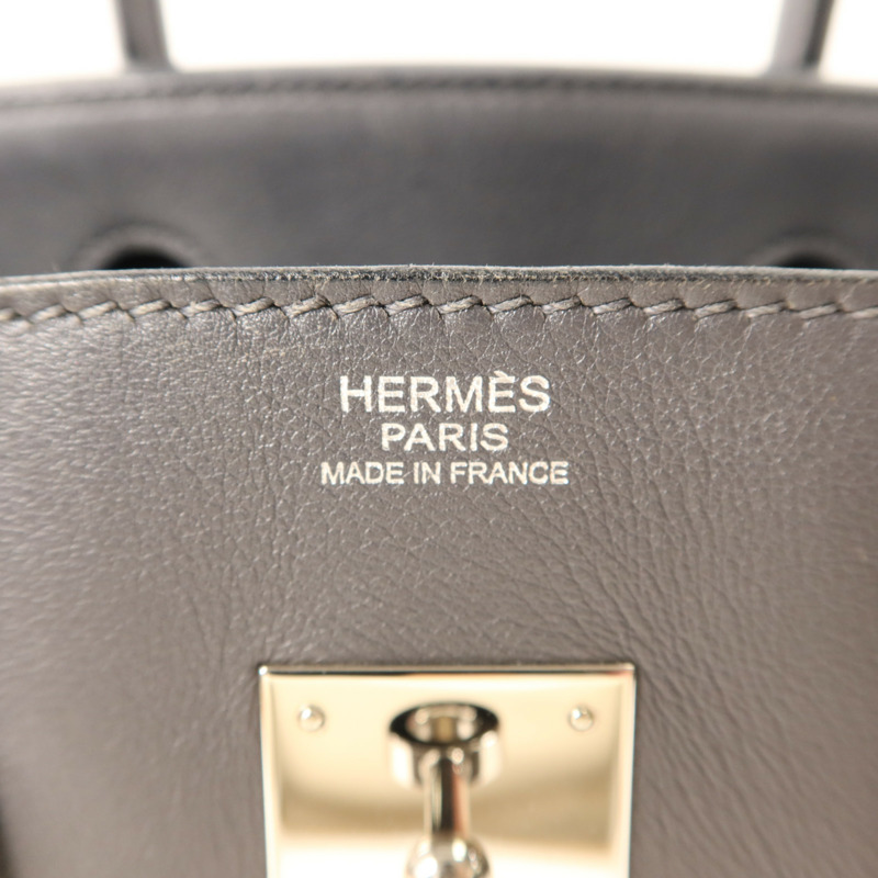 HERMES Swift皮革Birkin 30銀扣手挽袋Graphite-5