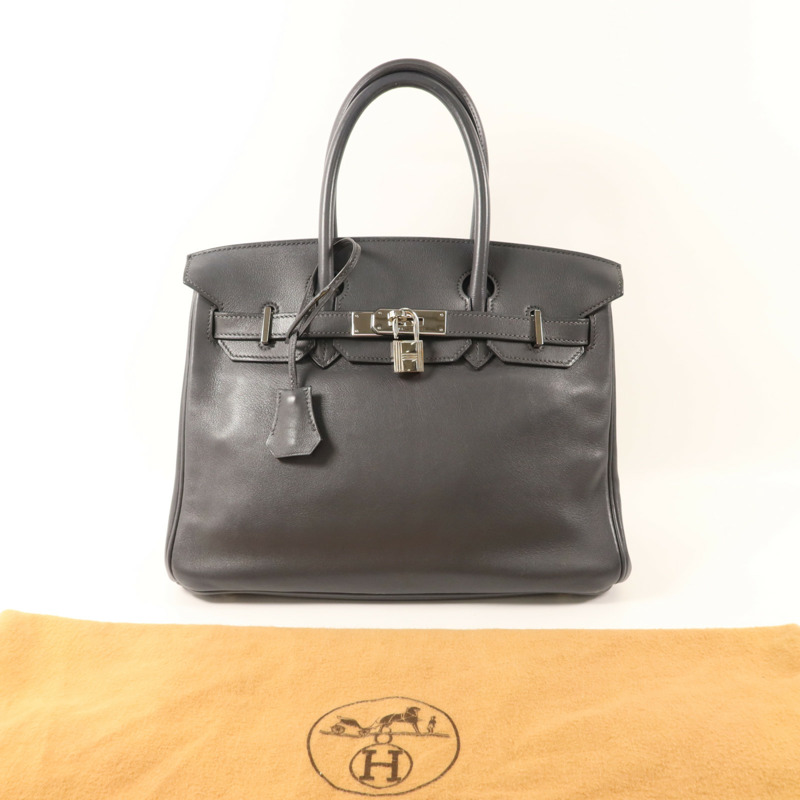 HERMES Swift皮革Birkin 30銀扣手挽袋Graphite-8