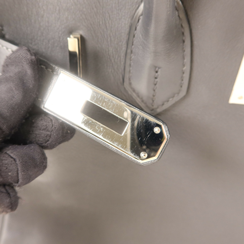 HERMES Swift皮革Birkin 30銀扣手挽袋Graphite-11