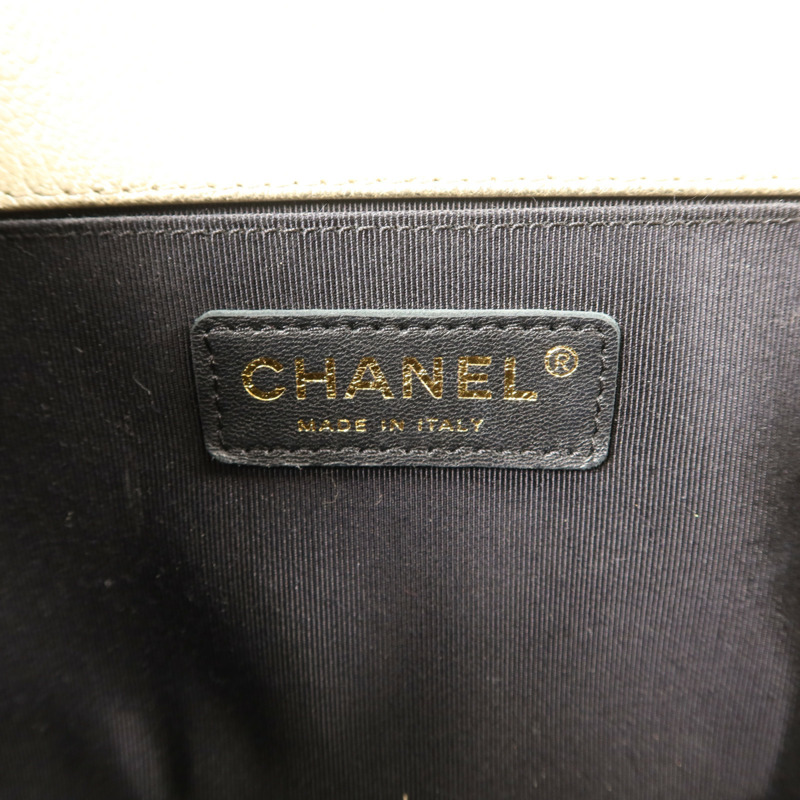 CHANEL 牛皮皮革Boy 25金扣鏈帶肩背袋-5
