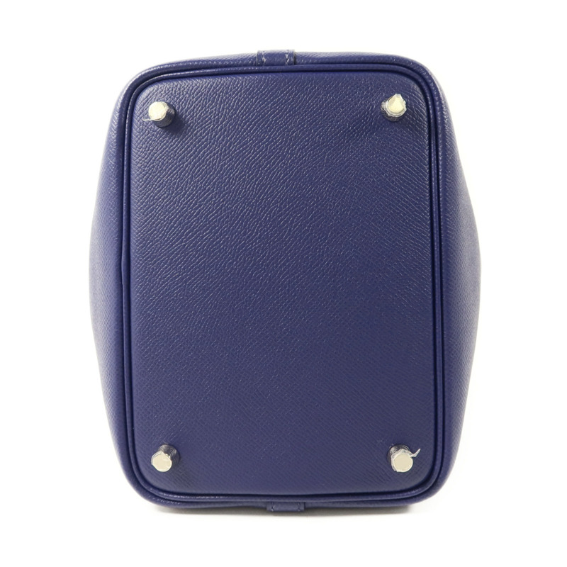 HERMES Epsom皮革Picotin Lock 18銀扣手挽袋Bleu Encre-3