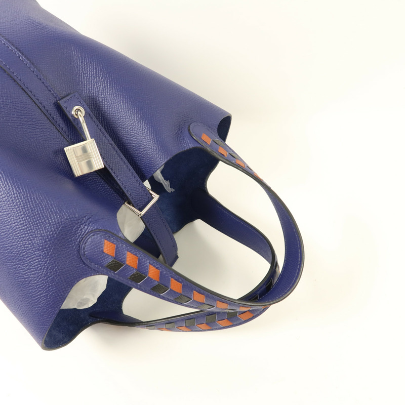 HERMES Epsom皮革Picotin Lock 18銀扣手挽袋Bleu Encre-7