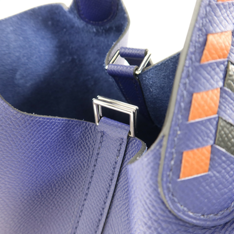 HERMES Epsom皮革Picotin Lock 18銀扣手挽袋Bleu Encre-8