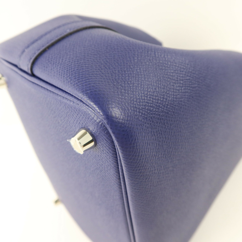 HERMES Epsom皮革Picotin Lock 18銀扣手挽袋Bleu Encre-10