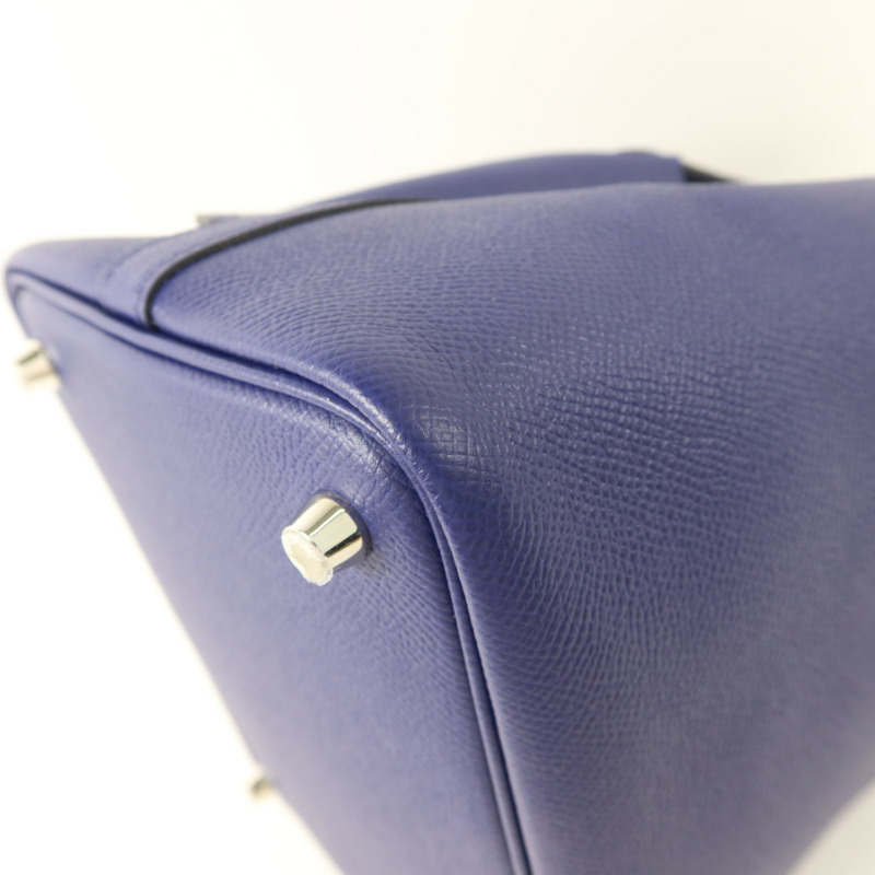 HERMES Epsom皮革Picotin Lock 18銀扣手挽袋Bleu Encre-12