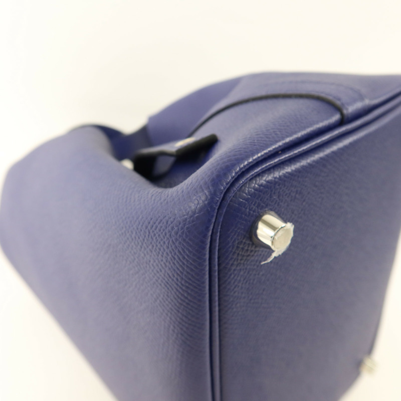 HERMES Epsom皮革Picotin Lock 18銀扣手挽袋Bleu Encre-13