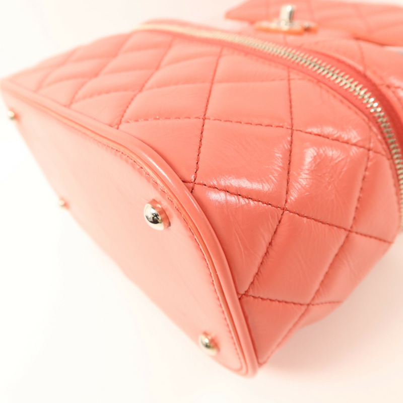 CHANEL 牛皮皮革/PVC Matelasse Backpack銀扣背包-11