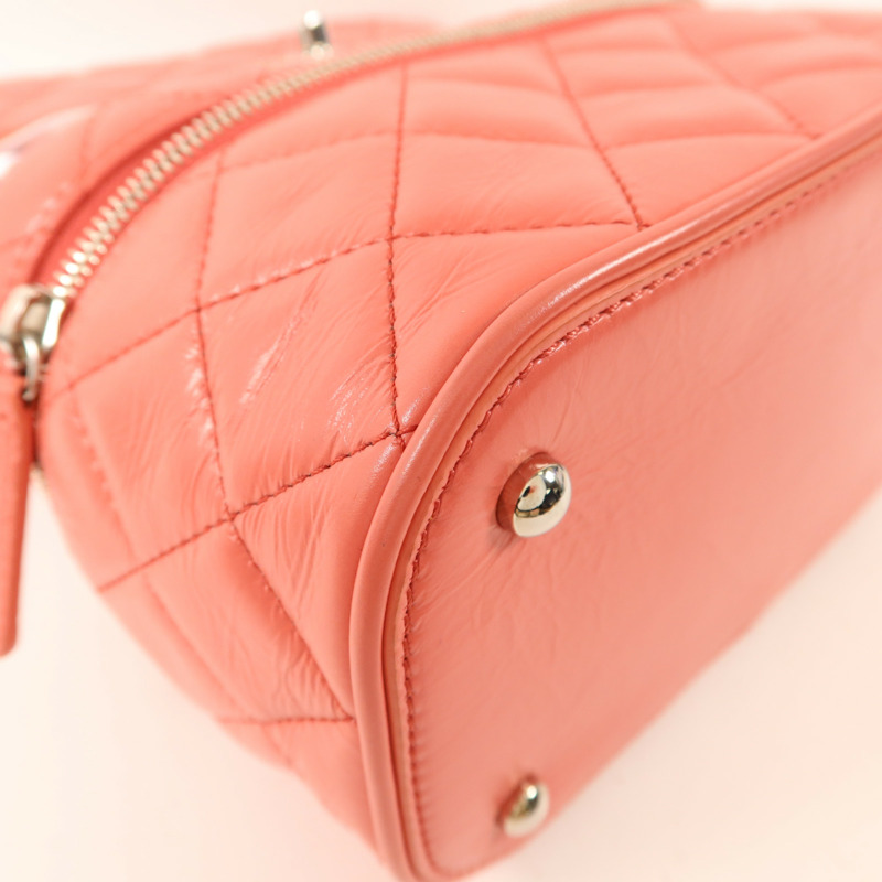 CHANEL 牛皮皮革/PVC Matelasse Backpack銀扣背包-12