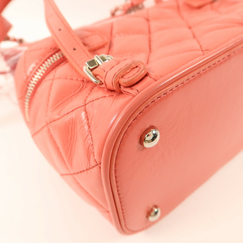 CHANEL 牛皮皮革/PVC Matelasse Backpack銀扣背包-14