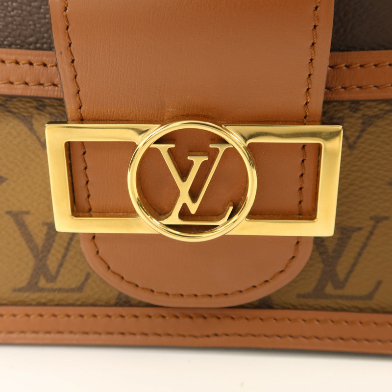 LOUIS VUITTON Monogram Reverse Mini Dauphine金扣肩背袋-7