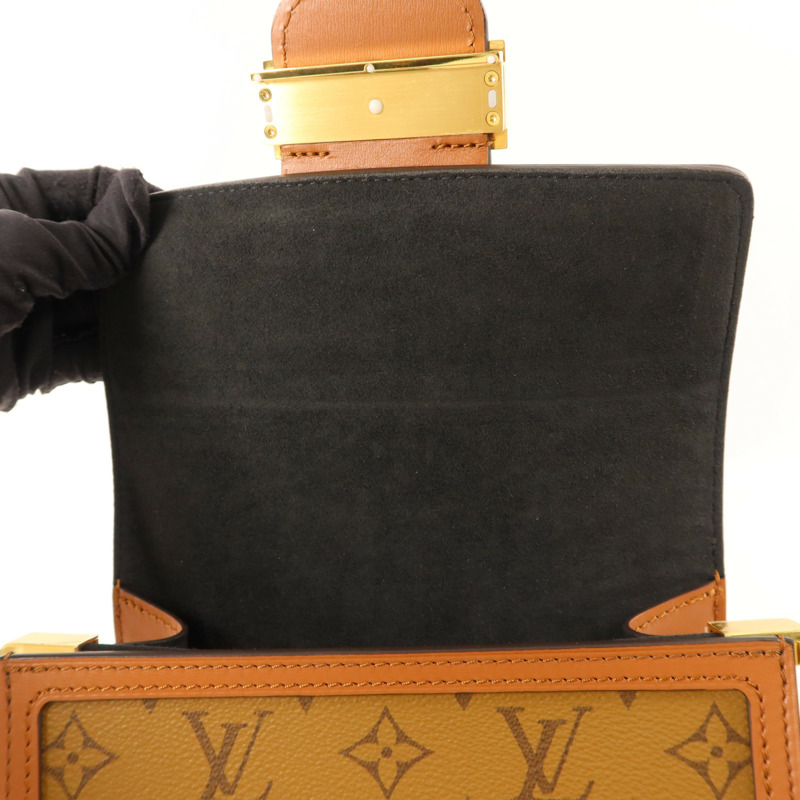 LOUIS VUITTON Monogram Reverse Mini Dauphine金扣肩背袋-9