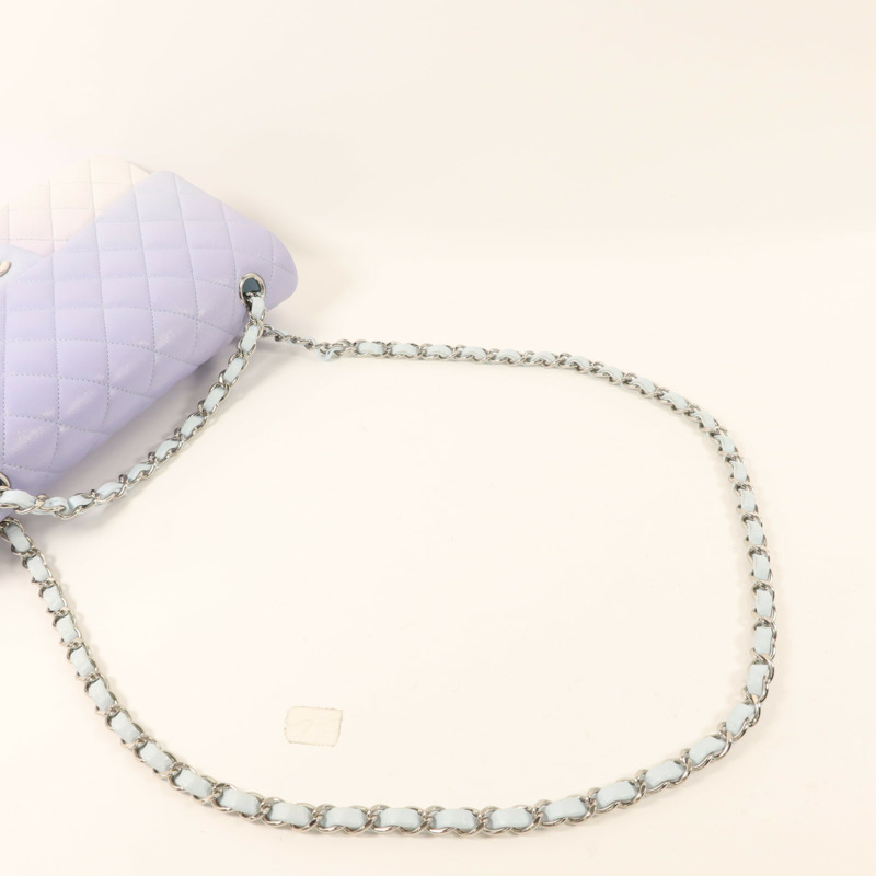 CHANEL 牛皮皮革Classic 25銀扣鏈帶肩背袋-7