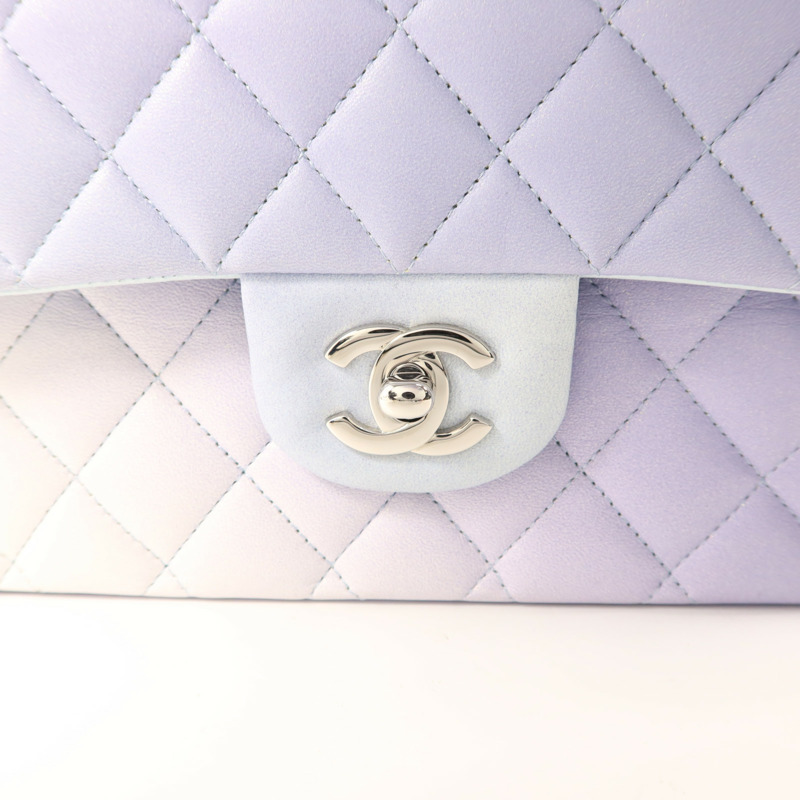 CHANEL 牛皮皮革Classic 25銀扣鏈帶肩背袋-10