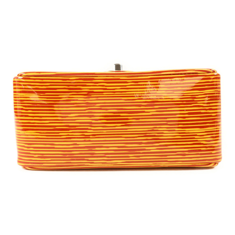 CHANEL 漆皮皮革Mini Classic 17銀扣鏈帶肩背袋-3