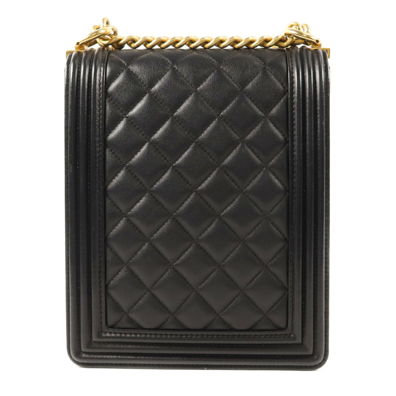 CHANEL 牛皮皮革Le Boy金扣鏈帶肩背袋-1