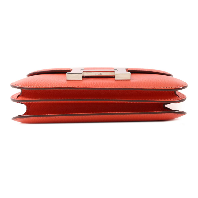 HERMES Epsom皮革Constance Mini銀扣肩背袋Rose Jaipur-3
