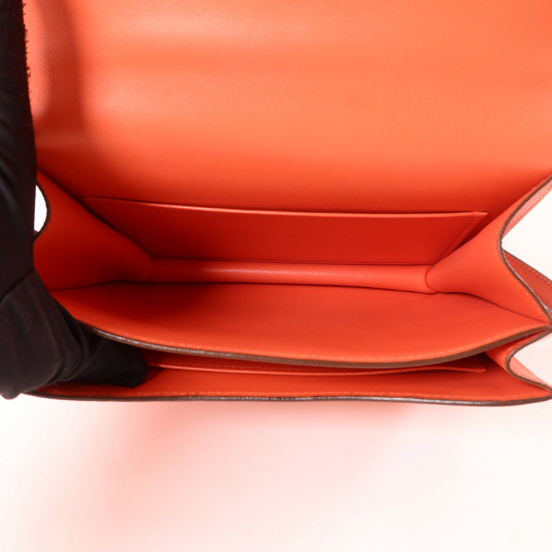 HERMES Epsom皮革Constance Mini銀扣肩背袋Rose Jaipur-4