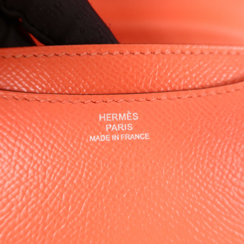 HERMES Epsom皮革Constance Mini銀扣肩背袋Rose Jaipur-5
