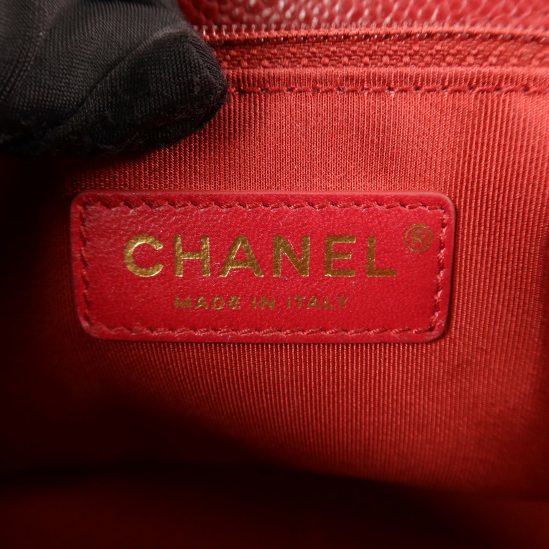 CHANEL 牛皮皮革Top Handle金扣鏈帶手挽肩背兩用袋-5