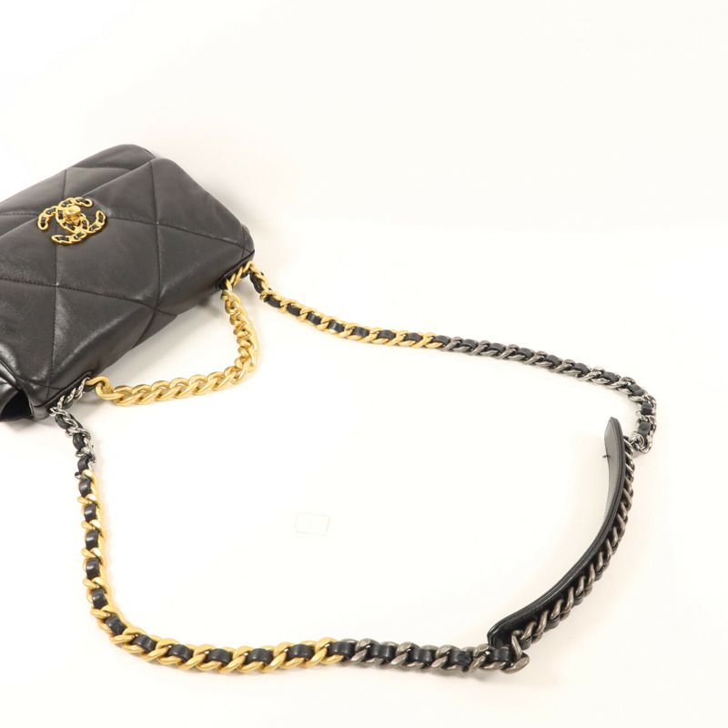 CHANEL 羊皮皮革Chanel 19 Small金扣手挽肩背兩用袋-7