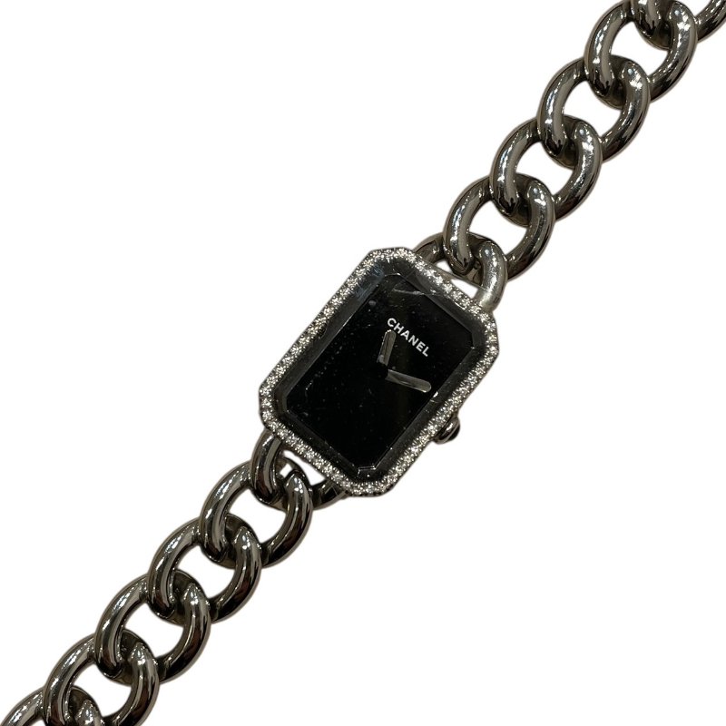 CHANEL 香奈兒 H3252 PREMIERE 鑽石方糖錶 首映錶 黑色錶盤 銀色-0