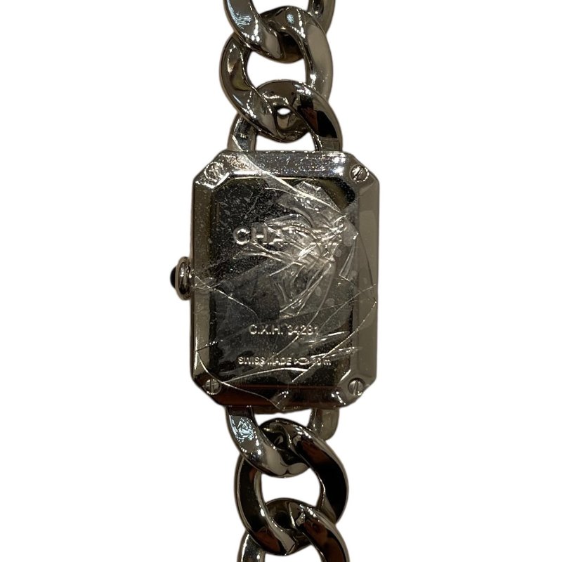 CHANEL 香奈兒 H3252 PREMIERE 鑽石方糖錶 首映錶 黑色錶盤 銀色-3