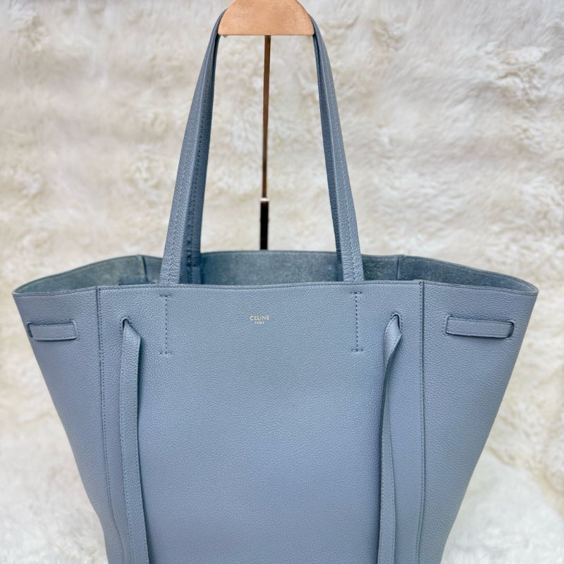 CELINE Cabas Phantom 灰色 荔枝牛皮 小號 托特包-0