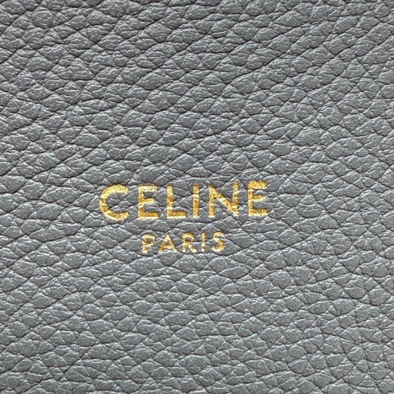 CELINE Cabas Phantom 灰色 荔枝牛皮 小號 托特包-4