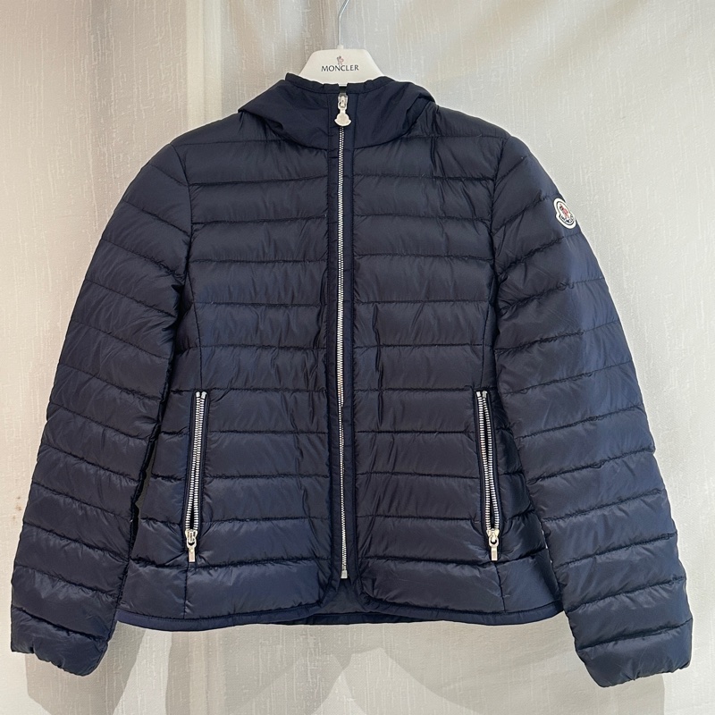 MONCLER 藍色連帽羽絨外套 兒童12碼（152cm）-0