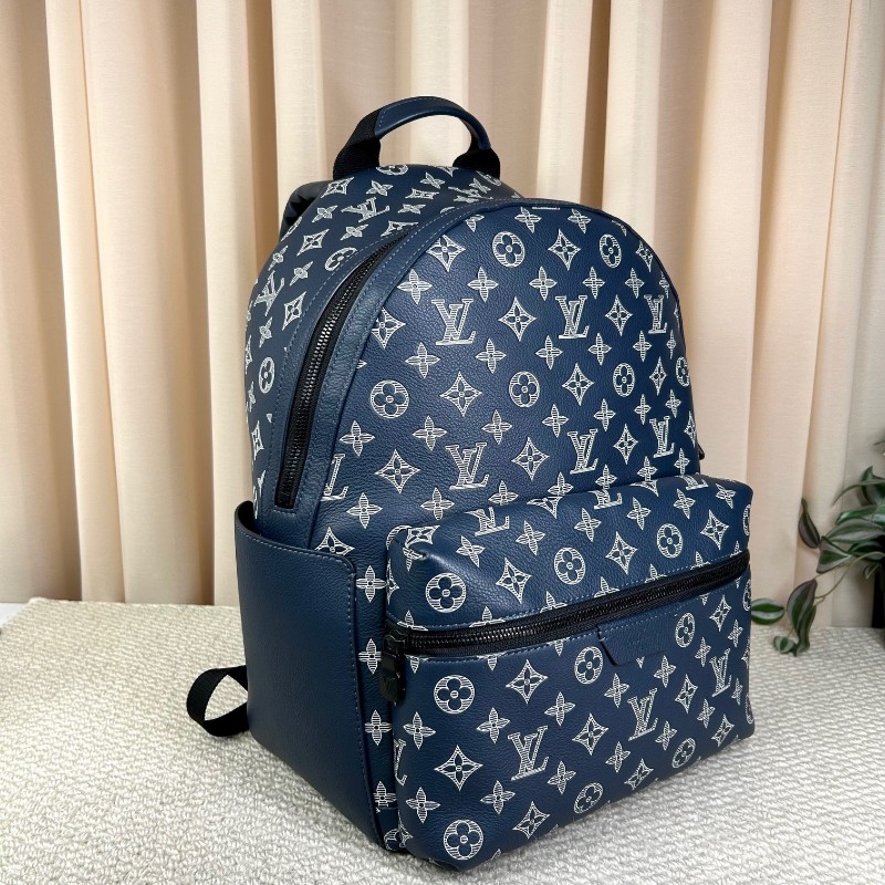 LV路易威登藍色阿波羅老花書包雙肩包 經典老花 容量很大 通勤旅行都ok-2