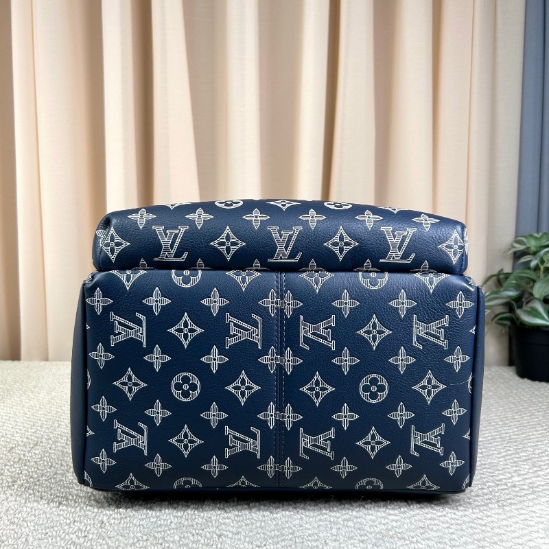 LV路易威登藍色阿波羅老花書包雙肩包 經典老花 容量很大 通勤旅行都ok-4