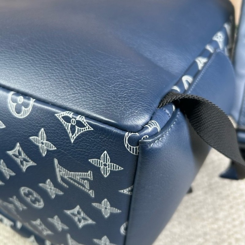 LV路易威登藍色阿波羅老花書包雙肩包 經典老花 容量很大 通勤旅行都ok-12
