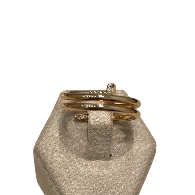 CARTIER 卡地亞 JUSTE UN CLOU 三環戒指 鑽石 K18PG 55碼-1